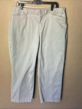Eddie Bauer Pale Blue Cropped Straight-Leg Pants